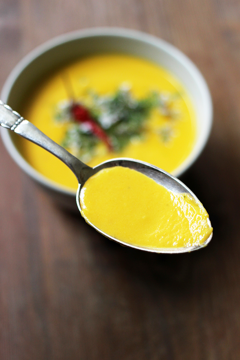 Carrot soup with coconut milk